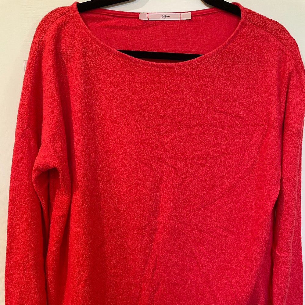 Gibson Boatneck Fleece Top in Red (XS)